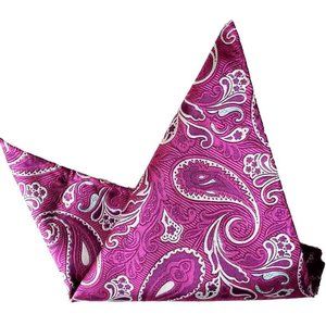 Gascoigne Pocket Square Purple White Blue Silk Jacquard Men's